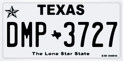 TX license plate DMP3727