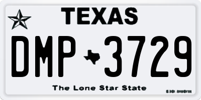 TX license plate DMP3729