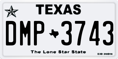 TX license plate DMP3743