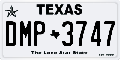 TX license plate DMP3747