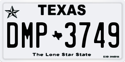 TX license plate DMP3749