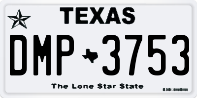 TX license plate DMP3753