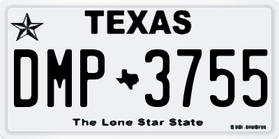 TX license plate DMP3755