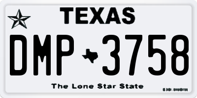 TX license plate DMP3758