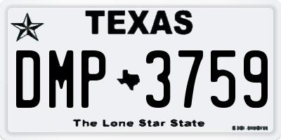 TX license plate DMP3759
