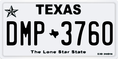 TX license plate DMP3760