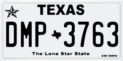 TX license plate DMP3763