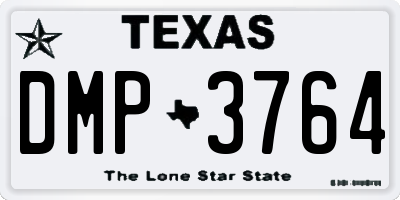 TX license plate DMP3764