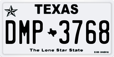 TX license plate DMP3768