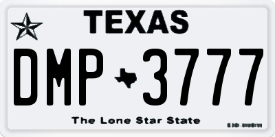 TX license plate DMP3777