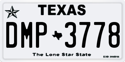 TX license plate DMP3778