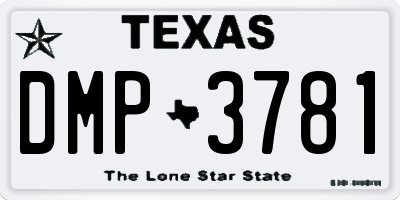 TX license plate DMP3781