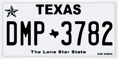 TX license plate DMP3782