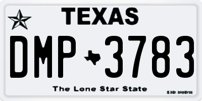 TX license plate DMP3783