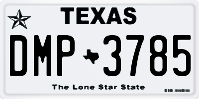 TX license plate DMP3785