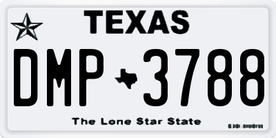 TX license plate DMP3788