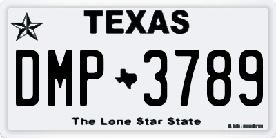 TX license plate DMP3789