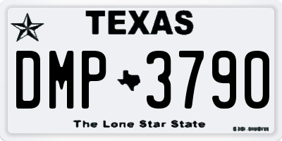 TX license plate DMP3790
