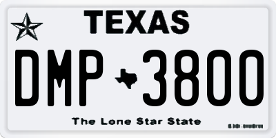 TX license plate DMP3800