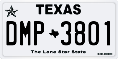 TX license plate DMP3801