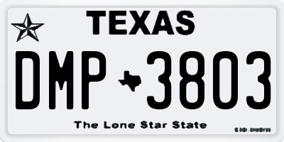 TX license plate DMP3803