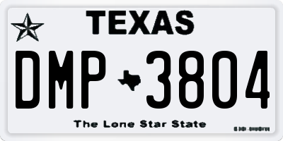 TX license plate DMP3804