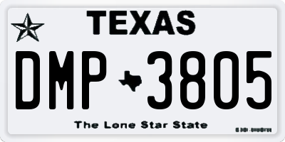 TX license plate DMP3805