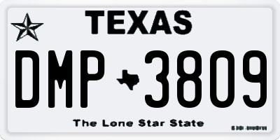 TX license plate DMP3809