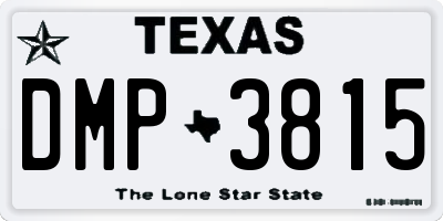 TX license plate DMP3815