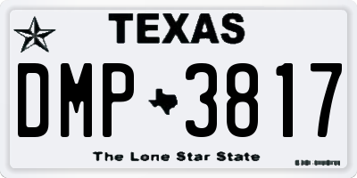 TX license plate DMP3817
