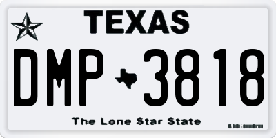 TX license plate DMP3818