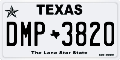 TX license plate DMP3820