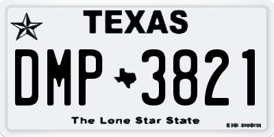 TX license plate DMP3821