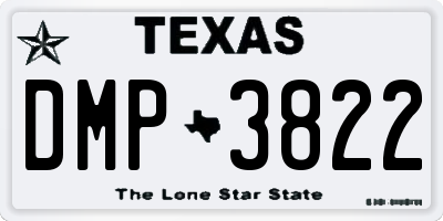 TX license plate DMP3822