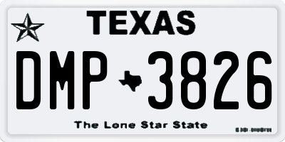 TX license plate DMP3826