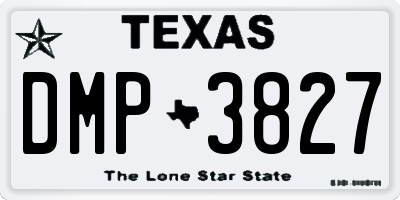 TX license plate DMP3827