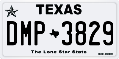 TX license plate DMP3829