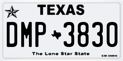 TX license plate DMP3830