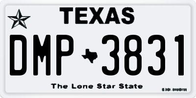 TX license plate DMP3831