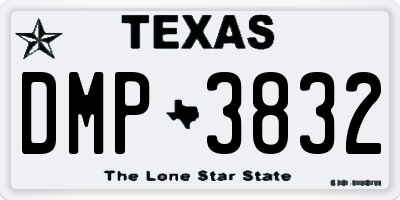 TX license plate DMP3832