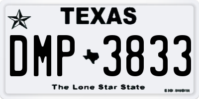 TX license plate DMP3833