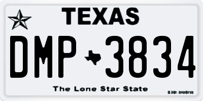 TX license plate DMP3834