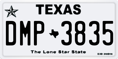 TX license plate DMP3835