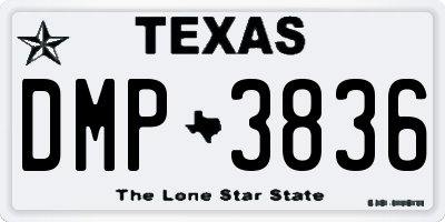 TX license plate DMP3836