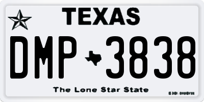 TX license plate DMP3838