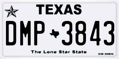 TX license plate DMP3843
