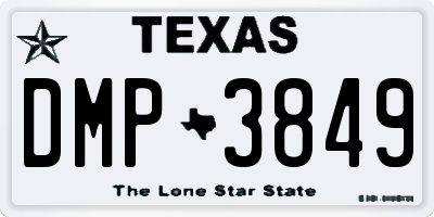 TX license plate DMP3849
