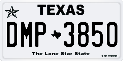 TX license plate DMP3850