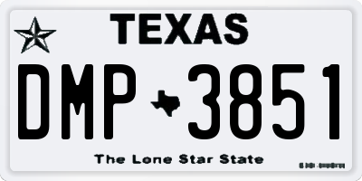 TX license plate DMP3851