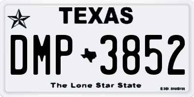 TX license plate DMP3852